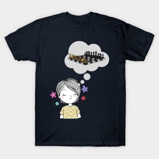 Thinking about chess - kids T-Shirt